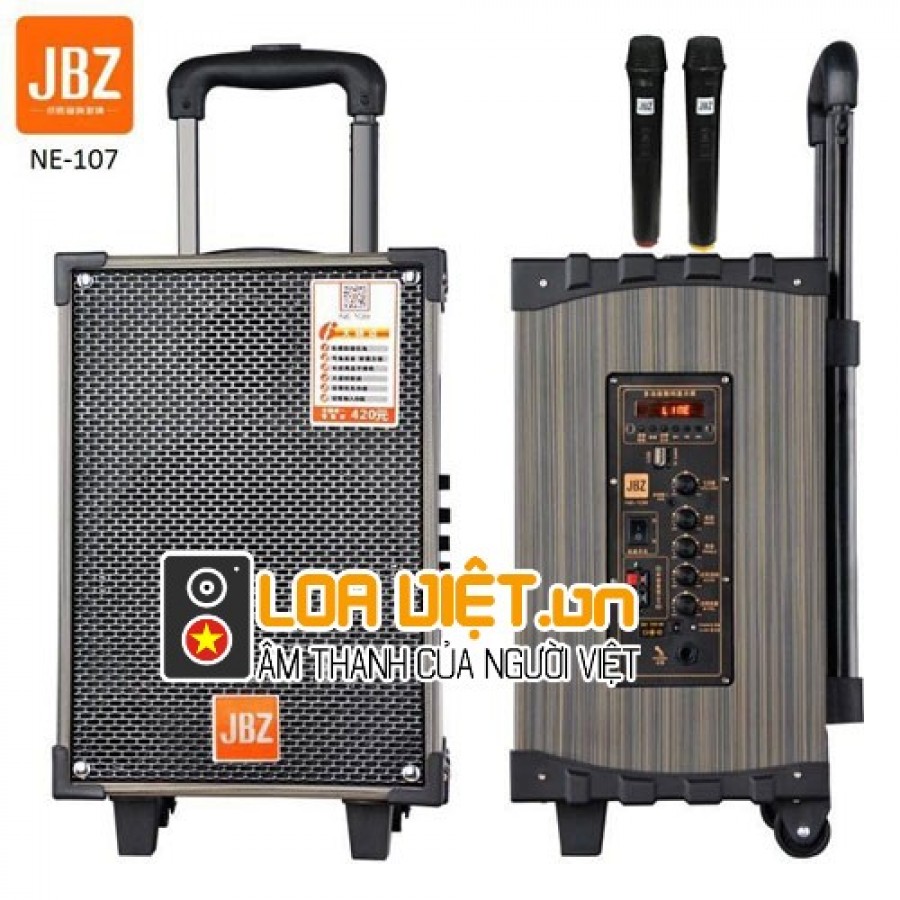 Loa kéo di động JBZ NE-107 - Kèm 2 Micro không dây cao cấp